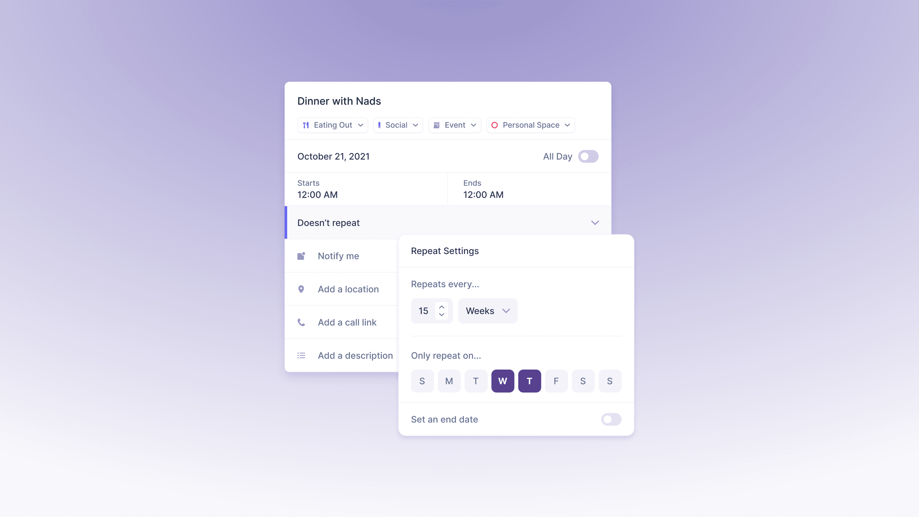 Daybridge creation flow