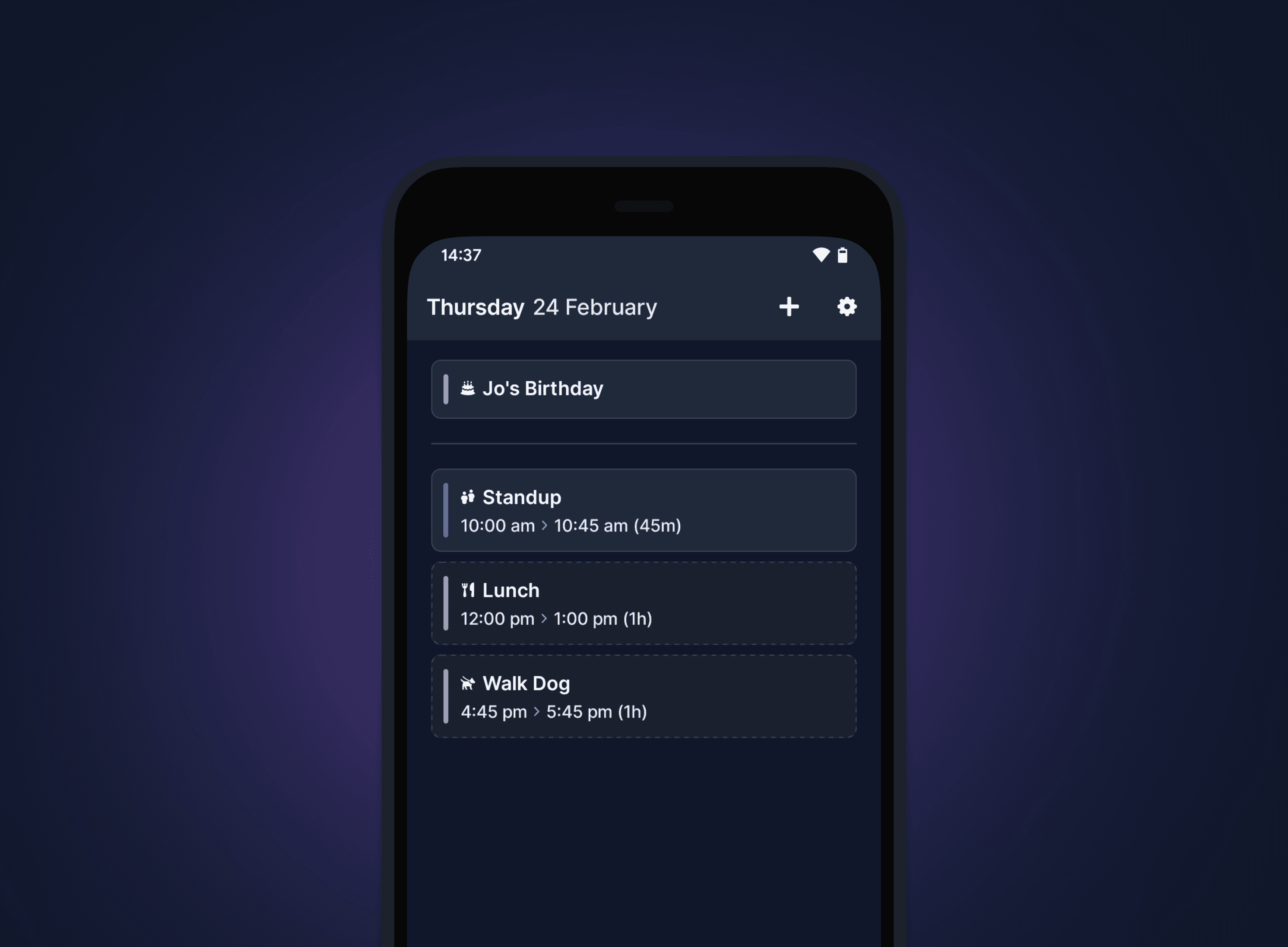 Daybridge mobile agenda layout