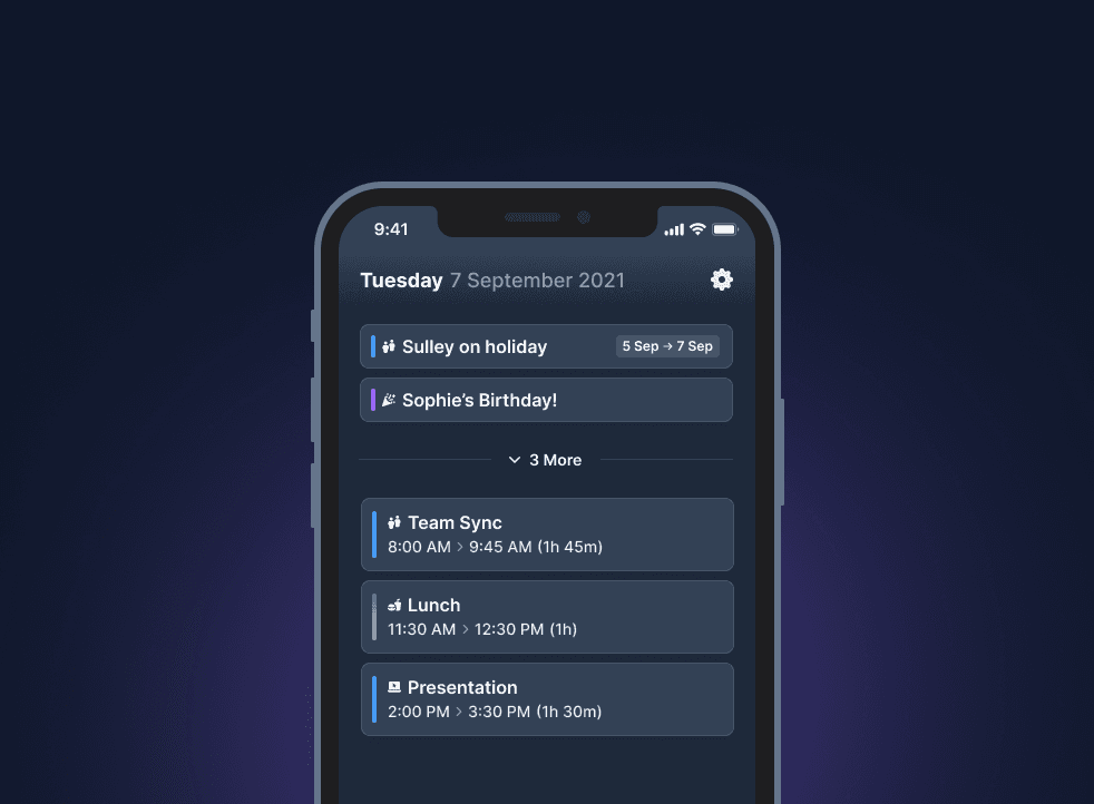 Daybridge mobile dark mode